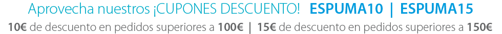 Aprovecha nuestros descuentos: ESPUMA10 | ESPUMA15