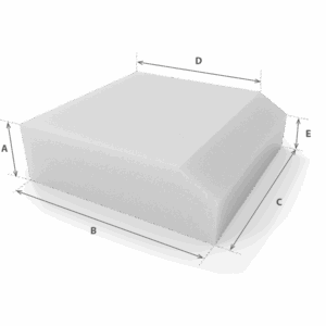 Asiento para Sofá Extraíble en espuma blanca cortada a medida con cotas - Modelo 2 - Corte a medida