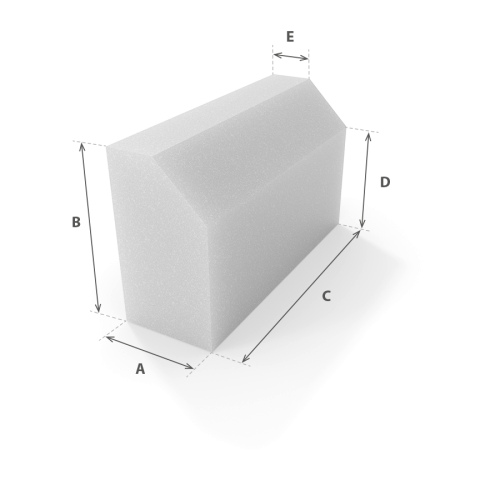Asiento para Sofá Extraíble en espuma blanca cortada a medida con cotas - Modelo 5 - Corte a medida