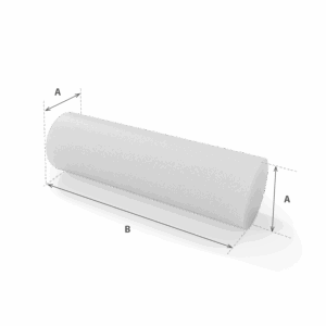 Cilindro en espuma blanca cortada a medida con cotas - Corte a medida