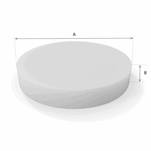 Círculo Puff en espuma cortada a medida con cotas - Corte a medida