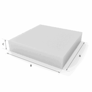 Cuadrada Rectangular en espuma blanca cortada a medida con cotas - Modelo 1 - Corte a medida