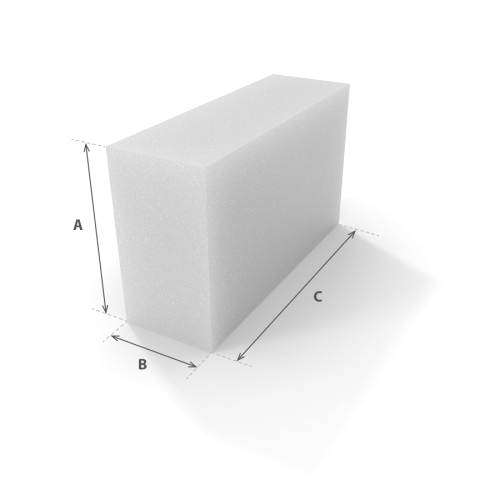 Cuadrada Rectangular en espuma blanca cortada a medida con cotas - Modelo 3 - Corte a medida
