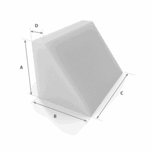 Cuña Nido en espuma blanca cortada a medida con cotas - Modelo 2 - Corte a medida