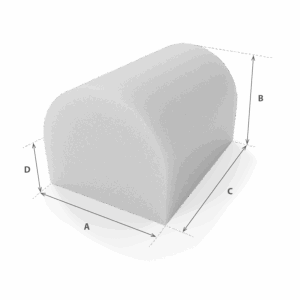 Semicírculo Largo en espuma cortada a medida con cotas - Modelo 2 - Corte a medida