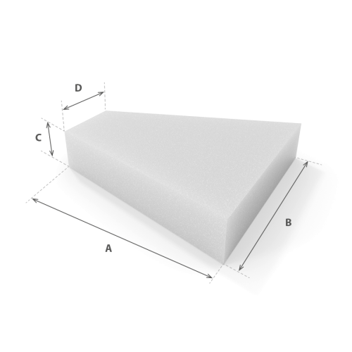 Silla Trapecio en espuma cortada a medida con cotas - Modelo 1 - Corte a medida