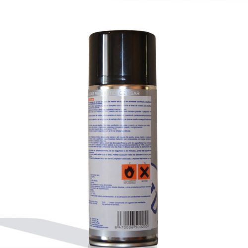 Adhesivo en Spray, trasera del envase
