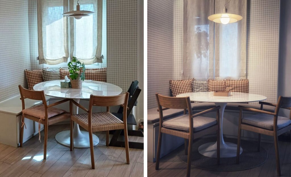 Banco de cocina, antes y después