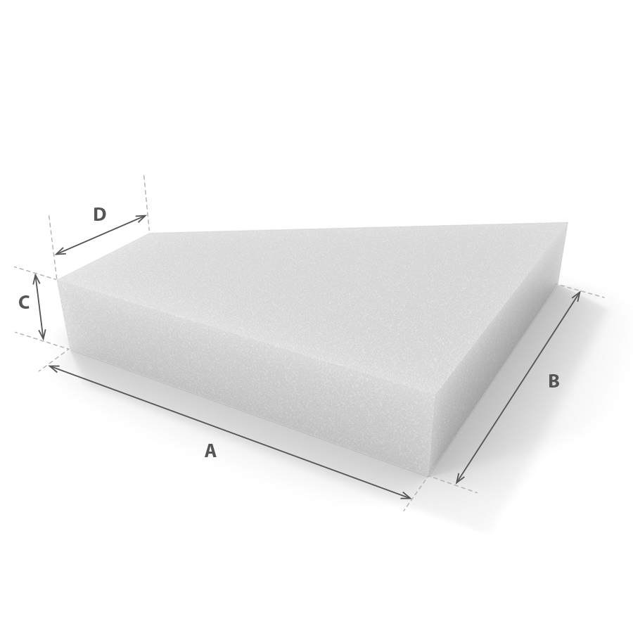 Cuña Corte Especial en espuma blanca cortada a medida con cotas - Corte a medida