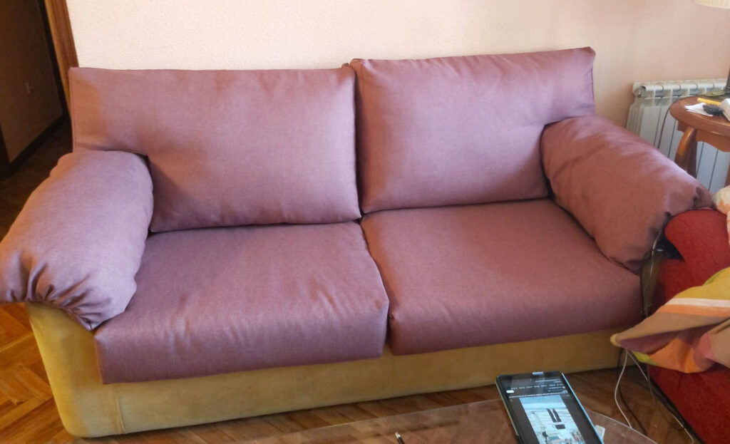 Respaldo de sofá. (vista general del resultado final)